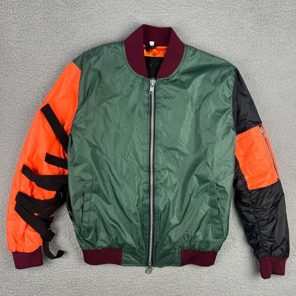 Reves Jacket Men Small Olive Green Colorblock Bomber Paris Flight Air Kool KIY 1 - Picture 1 of 9